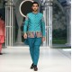 ZGMP3143 Blue Topaz Raw Silk Prince Coat ZGMP3143 Blue Topaz Raw Silk Prince Coat