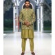 ZGMP3145 Olive Raw Silk Prince Coat