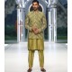 ZGMP3145 Olive Raw Silk Prince Coat
