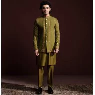 ZGMP3146 Spanish Bistre Raw Silk Prince Coat