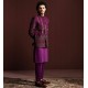 ZGMP3152 Berry Raw Silk Prince Coat