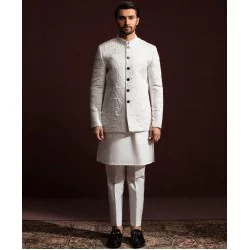 ZGMP3155 White Quilted Prince Jacket
