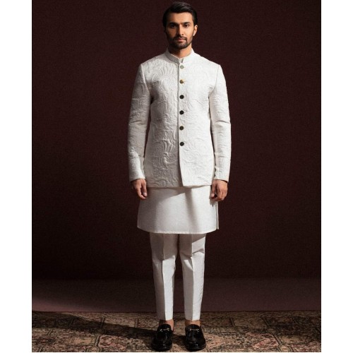 ZGMP3155 White Quilted Prince Jacket