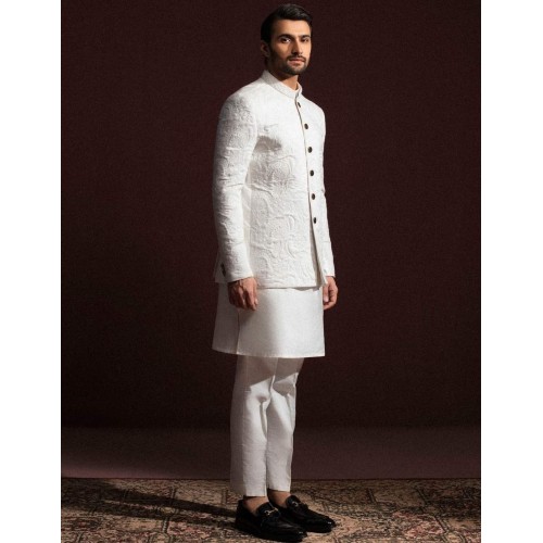 ZGMP3155 White Quilted Prince Jacket