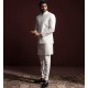 ZGMP3157 White Raw Silk Prince Coat