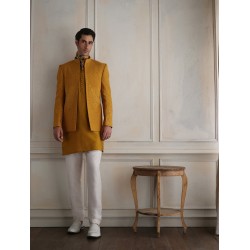 ZGMP3504 Caramel Raw Silk Prince Coat