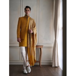ZGMP3504 Caramel Raw Silk Prince Coat