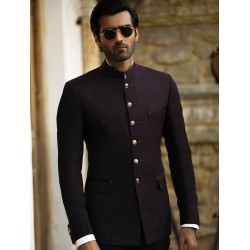 ZGMP3513 Dark Aubergine Suiting Fabric Prince Suit