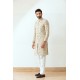 ZGMS3025 Off White Karandi Atlas Sherwani