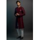 ZGMS3029 Chocolate Cosmos Raw Silk Sherwani