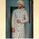 ZGMS3031 Mint Cream Raw Silk Sherwani
