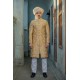 ZGMS3035 Dusty Gold Raw Silk Sherwani