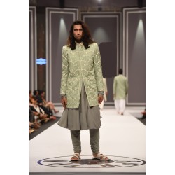 ZGMS3041 Honeydew Self Karandi Atlas Sherwani