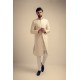 ZGMS3045 Ivory Embroidered Raw Silk Sherwani