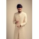 ZGMS3045 Ivory Embroidered Raw Silk Sherwani