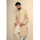 ZGMS3047 Light Orange Raw Silk Sherwani