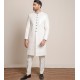 ZGMS3064 White Raw Silk Sherwani