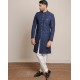 ZGMS3066 Oxford Blue Raw Silk Sherwani