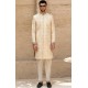 ZGMS3092 Off-White Raw Silk Sherwani