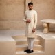 ZGMS3092 Off-White Raw Silk Sherwani