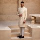 ZGMS3092 Off-White Raw Silk Sherwani