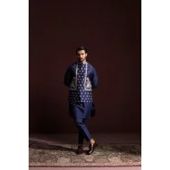 ZGMW3175 Berkeley Blue Raw Silk Waistcoat
