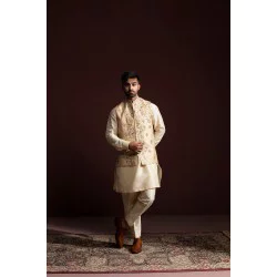 ZGMW3188 Crayola Peach Raw Silk Waistcoat
