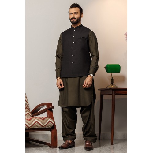 ZGMW3275 Black Suiting Fabric Waistcoat