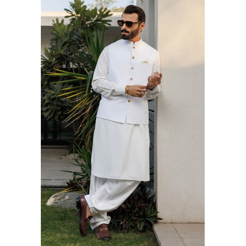 ZGMW3277 White Suiting Fabric Waistcoat