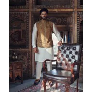 ZGMW3349 Lion Raw Silk Waistcoat