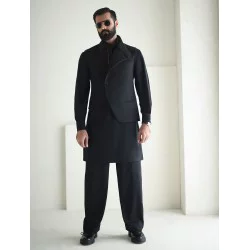 ZGMW3545 Black Suiting Fabric Waistcoat