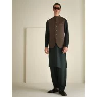 ZGMW3563 Pastel Brown Twill Waistcoat