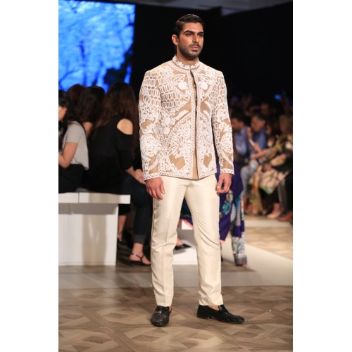 ZGMP1021 Desert Sand Raw Silk Groom Prince Coat