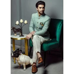ZGMP1135 Sea Foam Karandi Prince Coat