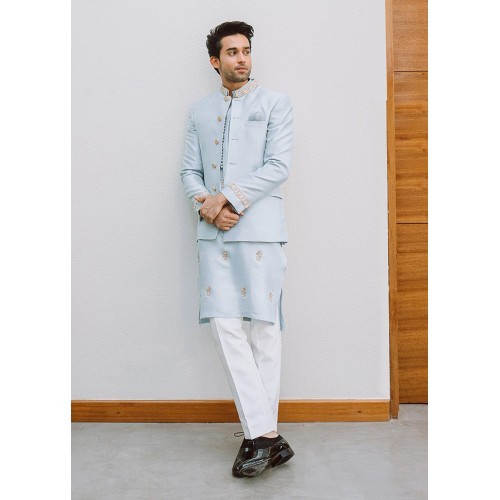 ZGMP1139 Sterling Raw Silk Prince Coat ZGMP1139 Sterling Raw Silk Prince Coat