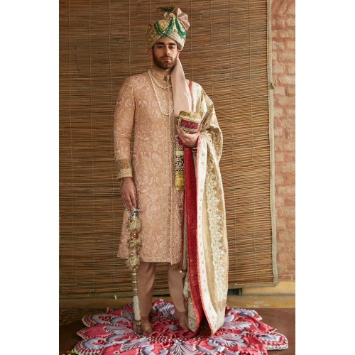 ZGMS1031 Melon Karandi Groom Sherwani