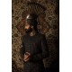 ZGMS1034 Black Raw Silk Groom Sherwani