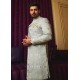 ZGMS1124 Platinum Raw Silk Sherwani