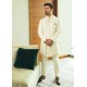 ZGMS1126 White Raw Silk Sherwani