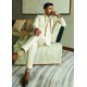ZGMS1126 White Raw Silk Sherwani