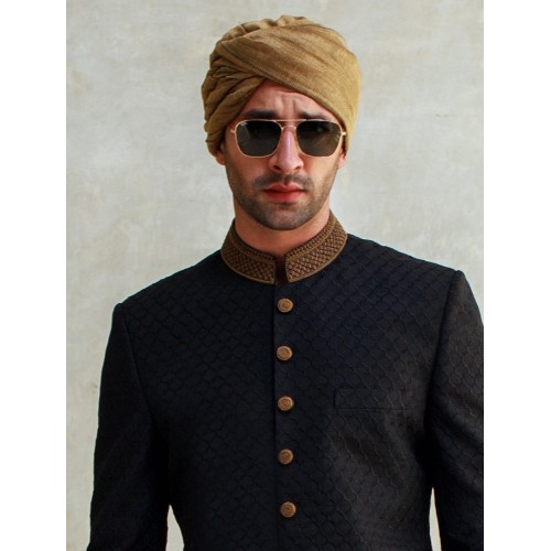 ZGMT1001 Golden Turban with Short Tail ZGMT1001 Golden Turban with Short Tail