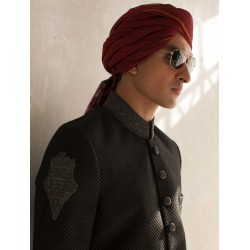 ZGMT1007 Maroon Turban with Short Tail ZGMT1007 Maroon Turban with Short Tail