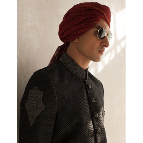 ZGMT1007 Maroon Turban with Short Tail ZGMT1007 Maroon Turban with Short Tail