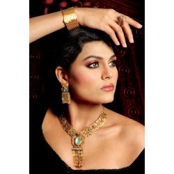 ZGJ1002 925 Sterling Silver Kundan Party Set