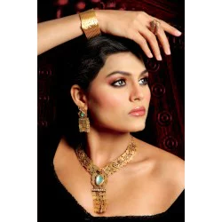 ZGJ1002 925 Sterling Silver Kundan Party Set