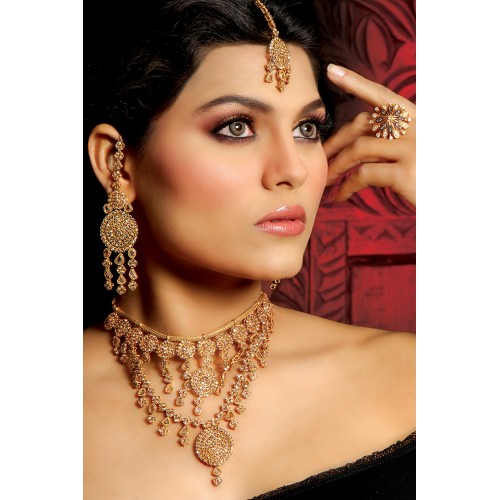 ZGJ1008 925 Sterling Silver Polki Party Set