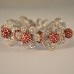 ZGJ1018 925 Sterling Silver Ruby Bracelet