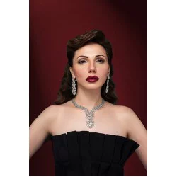 ZGJ1020 925 Sterling Silver Necklace and Earrings