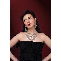 ZGJ1021 925 Sterling Silver Necklace and Earrings