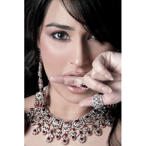 ZGJ1031 925 Sterling Silver Ruby Party Set